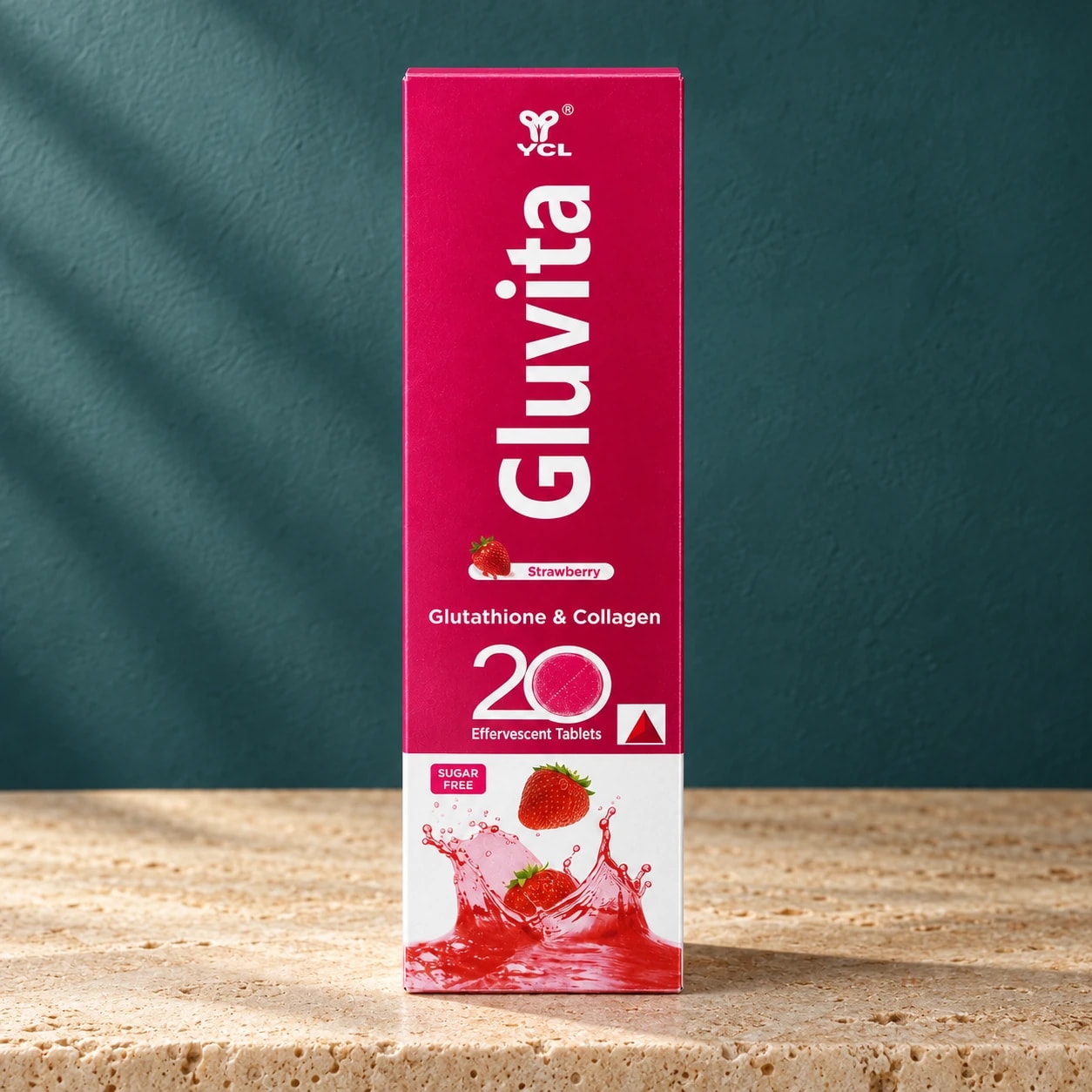 Gluvita Glutathione & Collagen Effervescent Tablets (Strawberry)