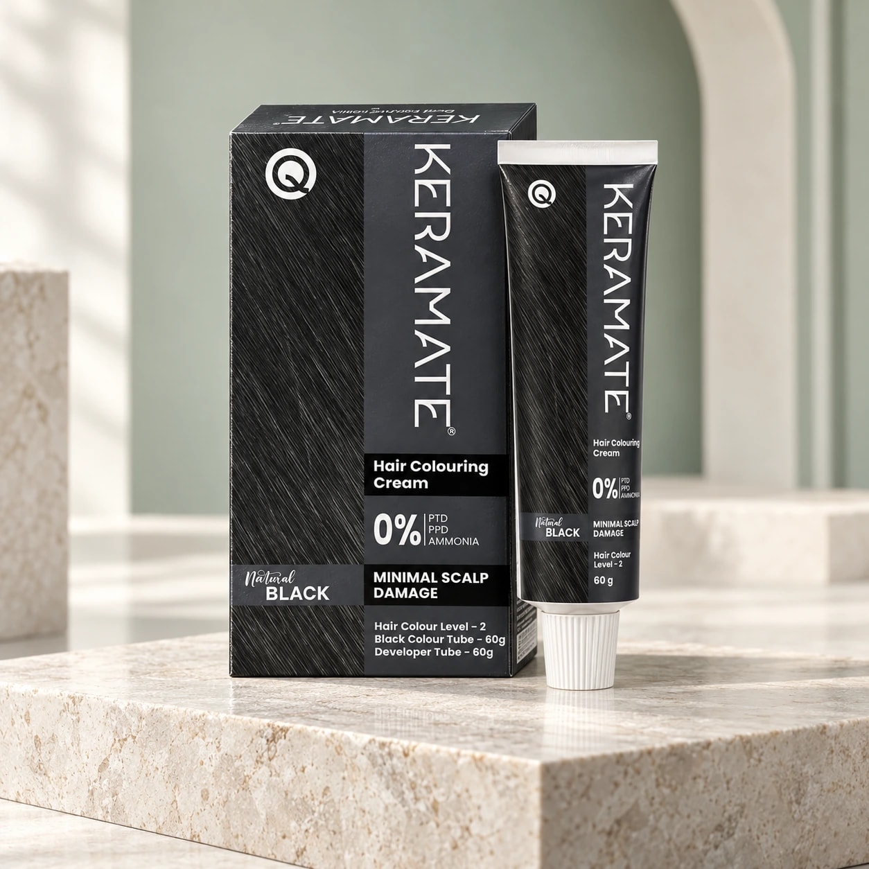 Keramate Hair Colouring Cream Natural Black