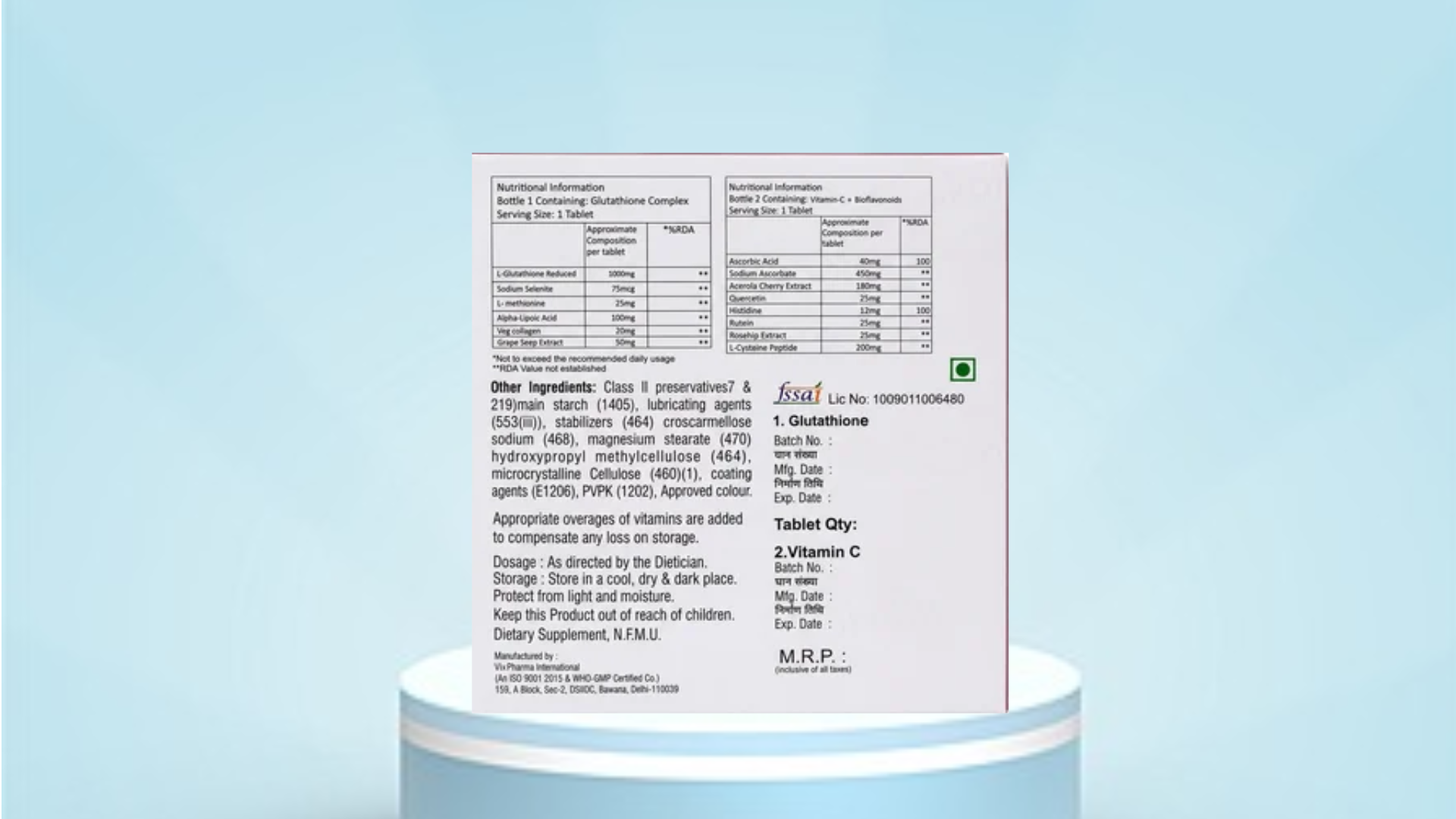 Gluvita-C Advance Skin Lightening Nutritional Supplement - Image 2